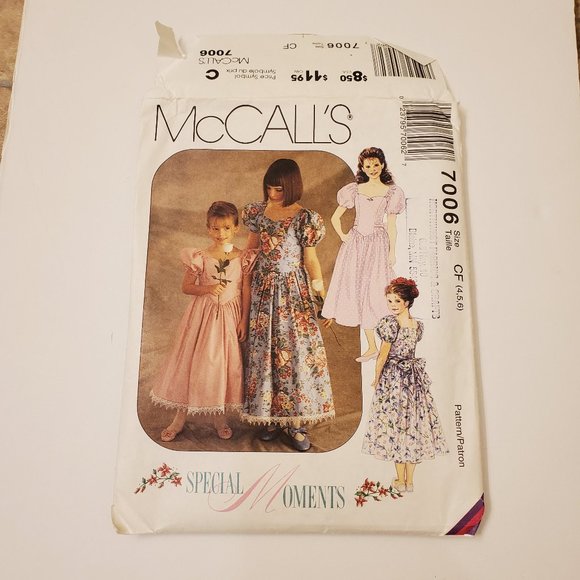 McCALLS 7006 Girls Special Moments Dresses PATTERN - Picture 1 of 12